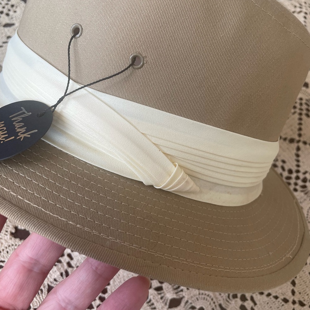Vintage khaki fedora hat USA Blair summer Men’s XL - Picture 6 of 16